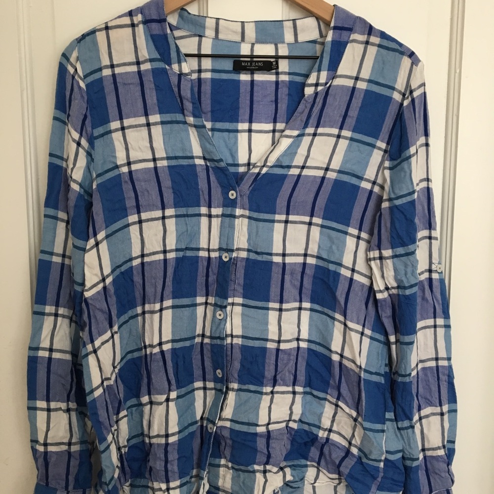 Max Jeans Plaid Button Up